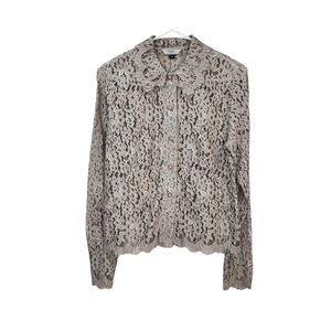 Tiar Women's Vintage Buttoned Lace Top - M